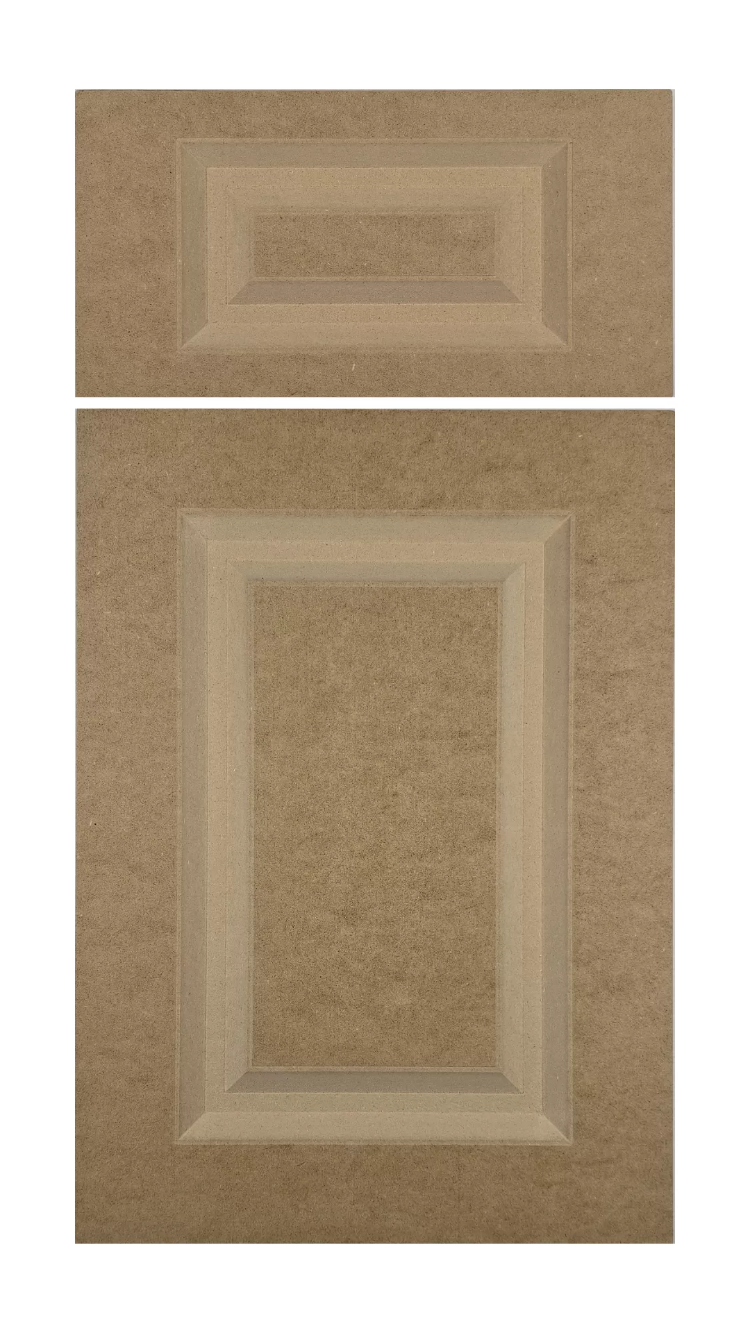 The Ellsworth cabinet door has a raised panel, deep 2 step medium u-shaped groove, and square corners.