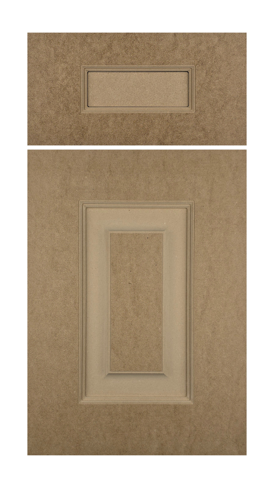 The Executive Door has a raised panel with a wide rail and a very heavy edge detail profile.