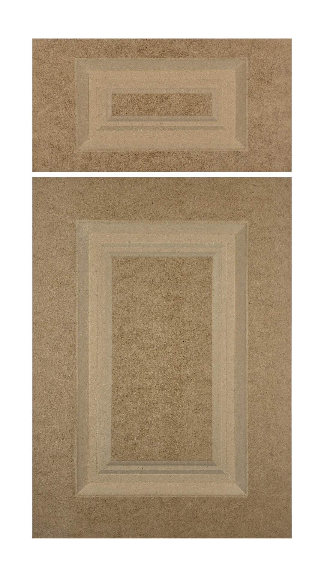 The Grafton cabinet door has a raised panel, deep 3 step u-shaped groove, and square corners.