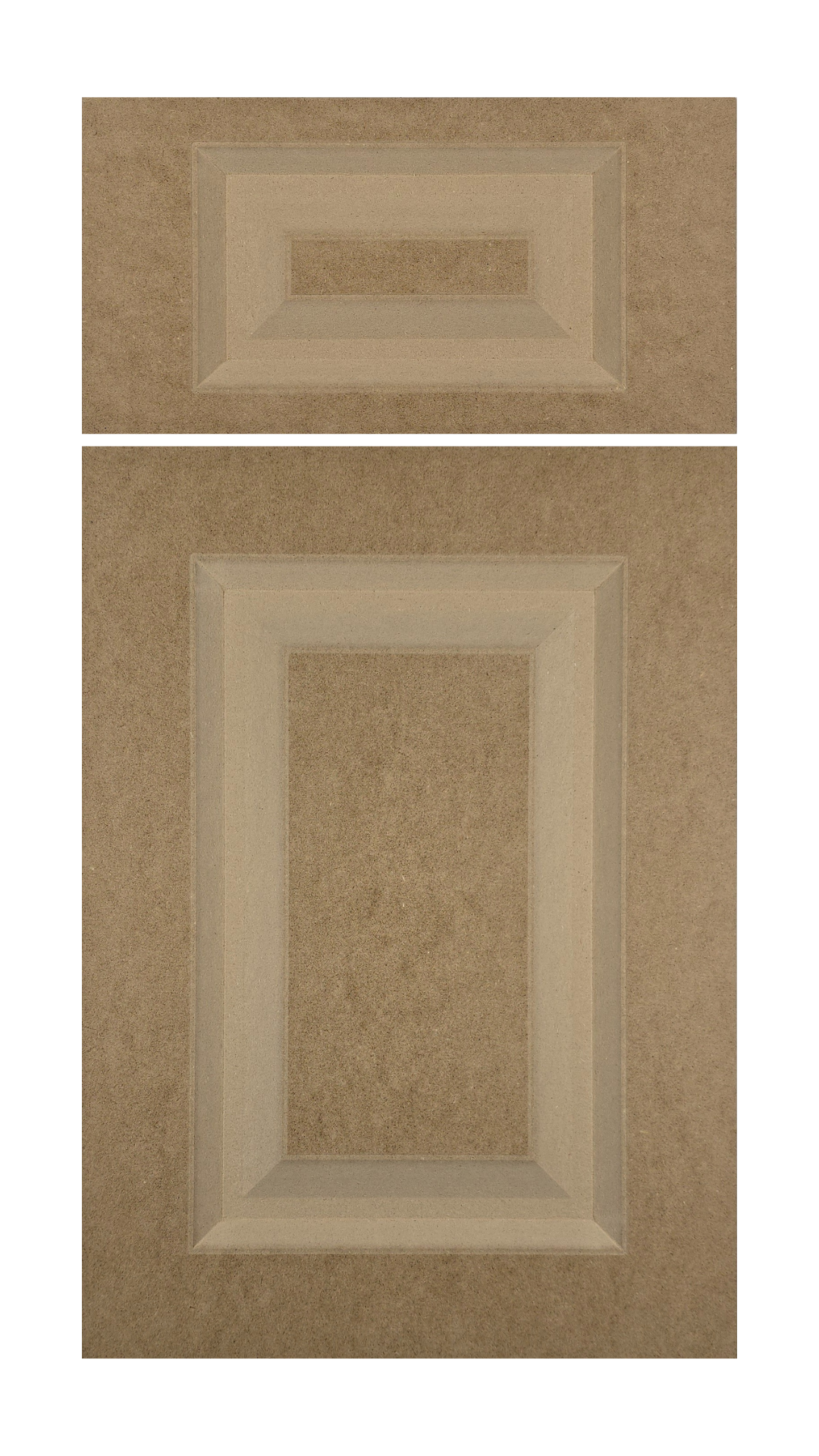 The Hudson cabinet door has a raised panel, deep 2 step u-shaped groove that is very wide, and square corners.