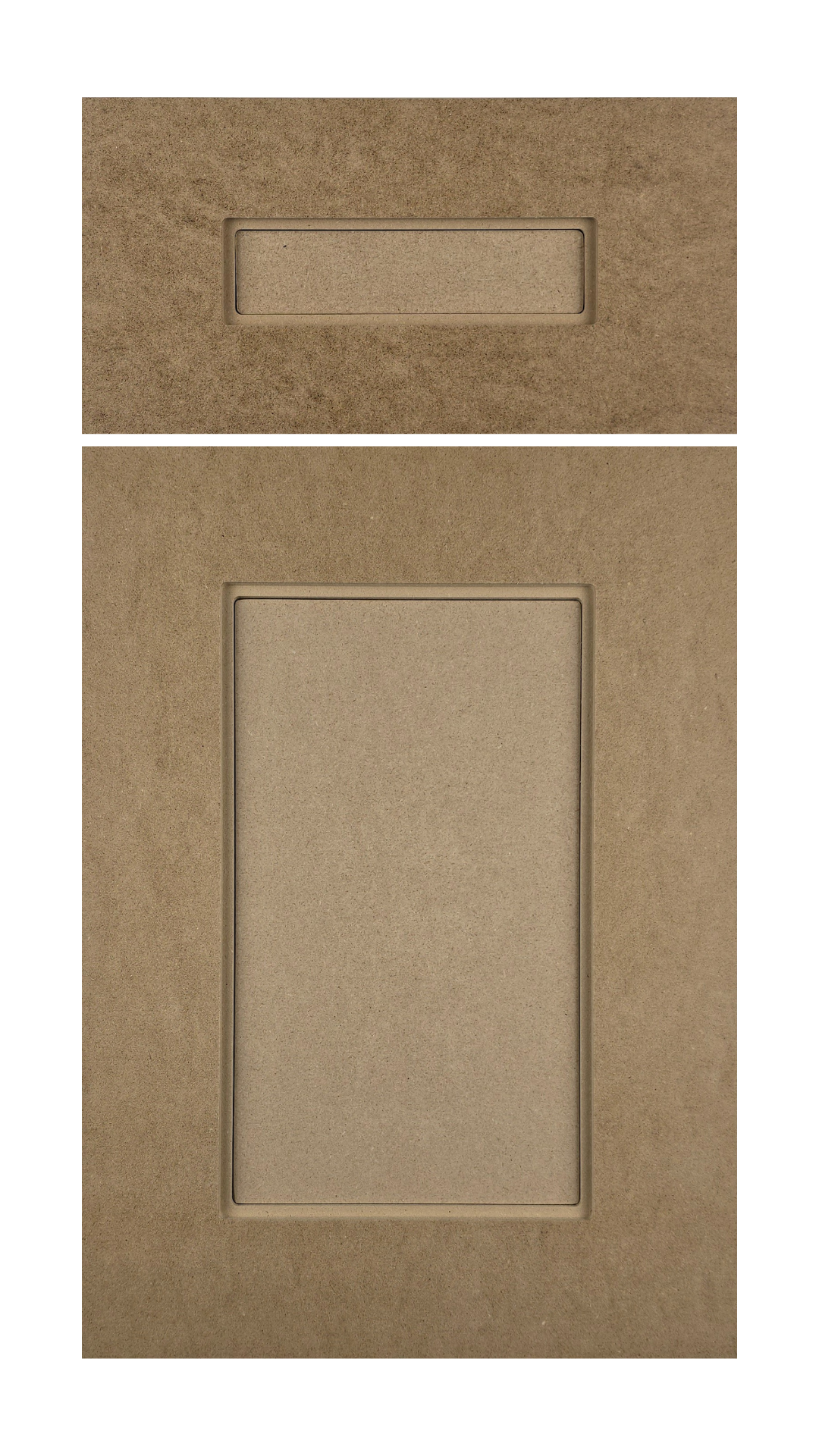 The Two Stepped Shaker cabinet door has a recessed panel. The inside profile has a ¼" step and round corners.