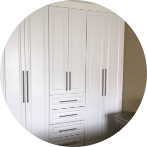 Closet White with Stacked Drawers