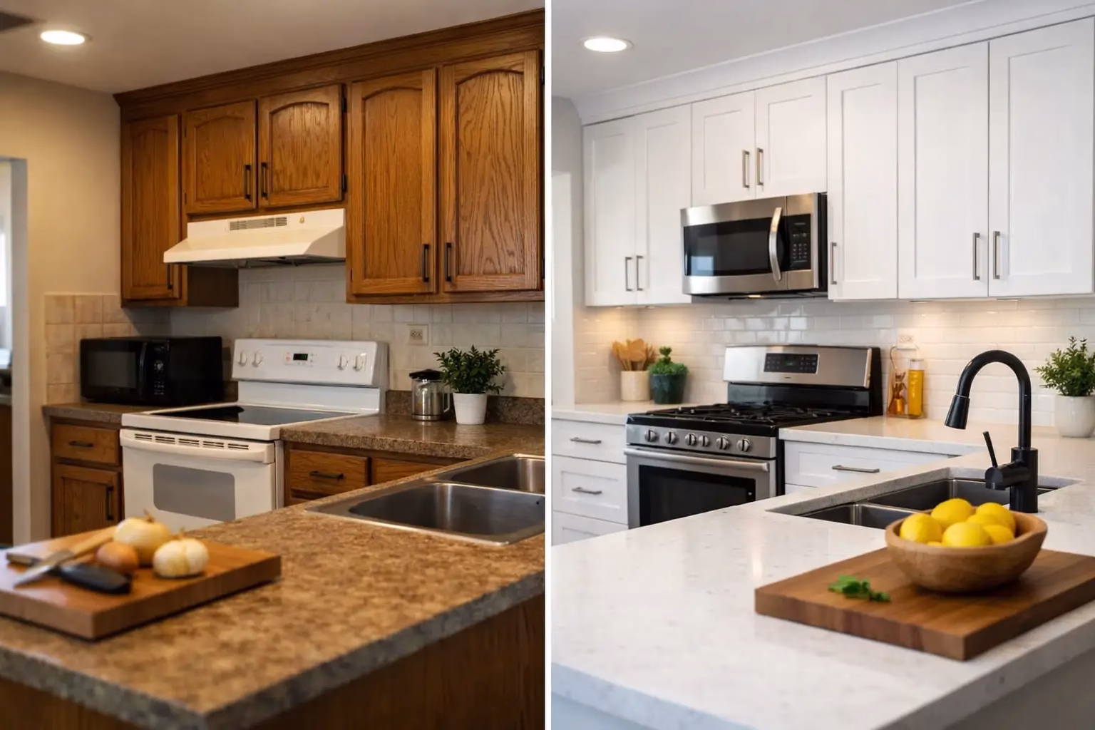 Kitchen Refacing Before and After Example