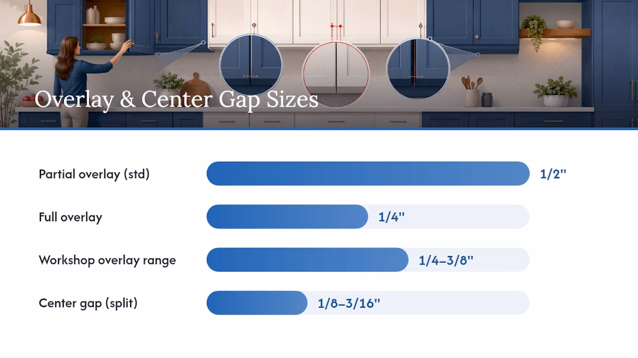 How Do You Measure for Partial Overlay Cabinet Doors? — overview diagram
