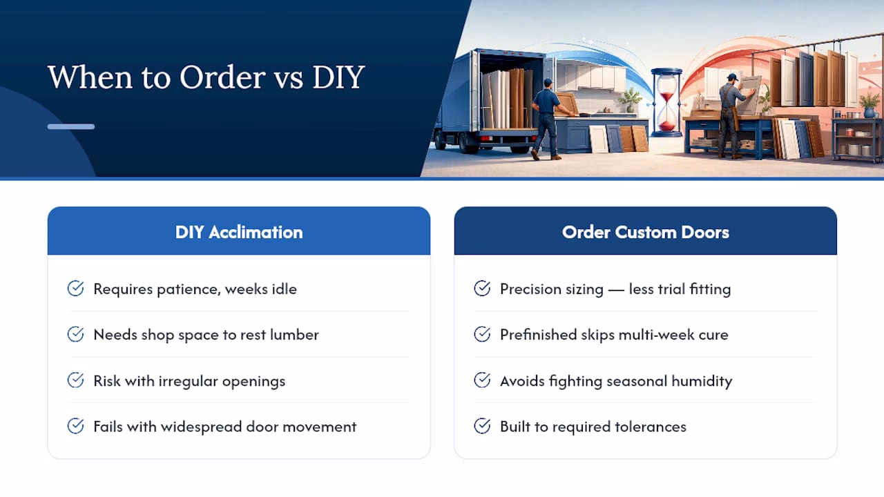 When Does Ordering Custom Doors Make More Sense Than DIY Milling? — overview diagram