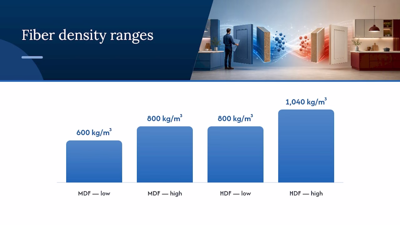 MDF and HDF density range comparison