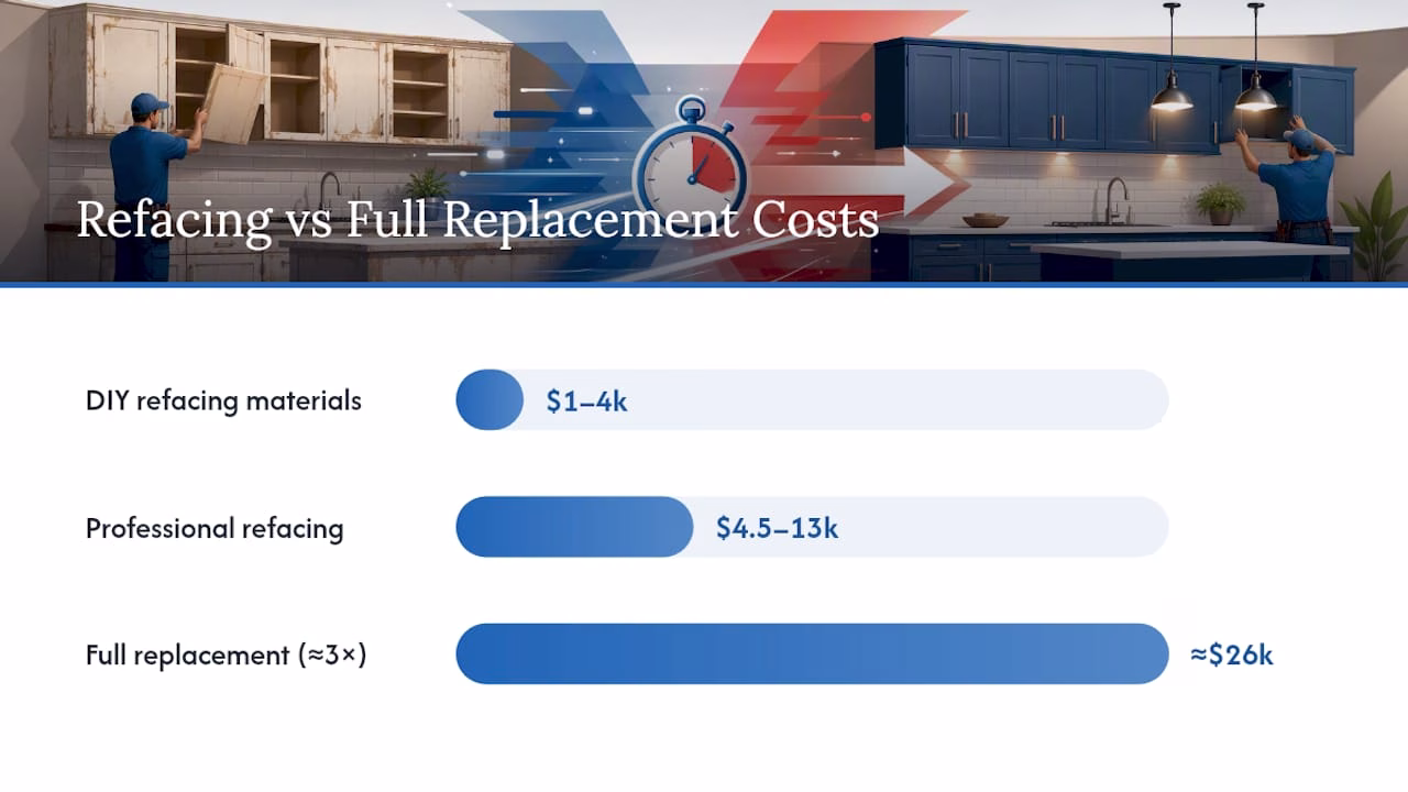 Cost comparison for cabinet refacing and replacement